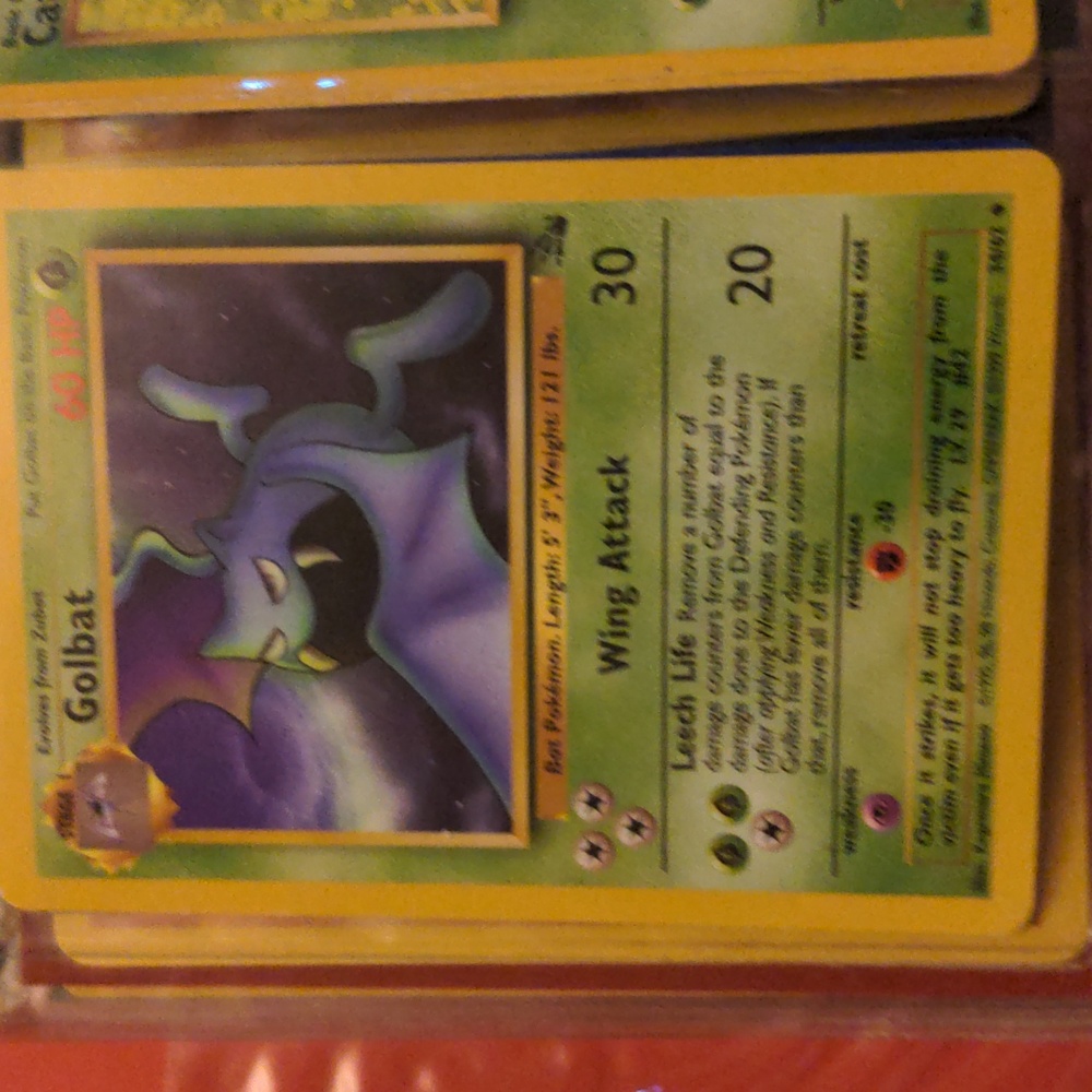 Pokemon 1995 Golbat 1990s Base Set